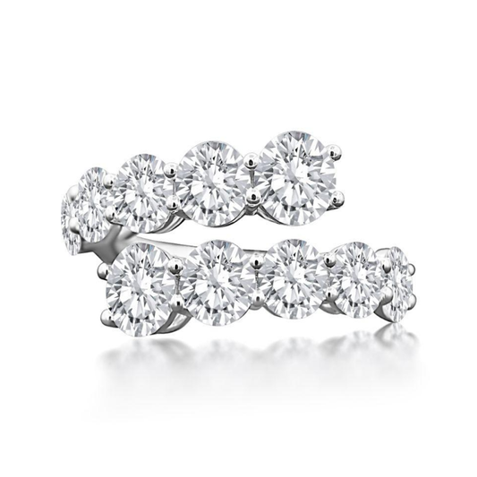 White Diamond Bypass Ring