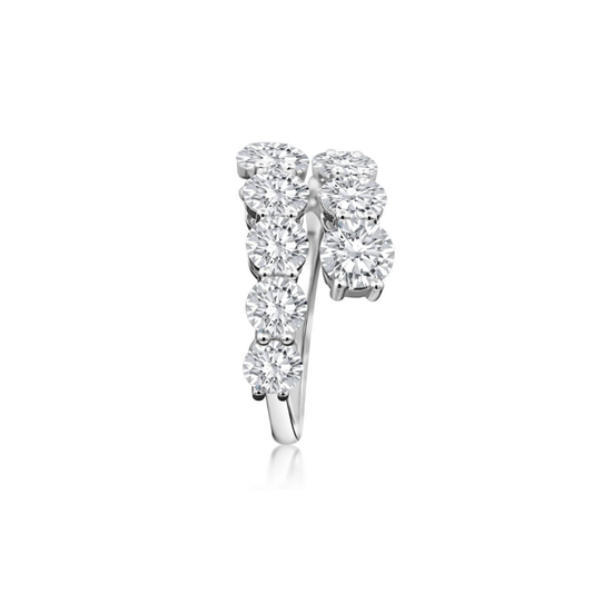 White Diamond Bypass Ring