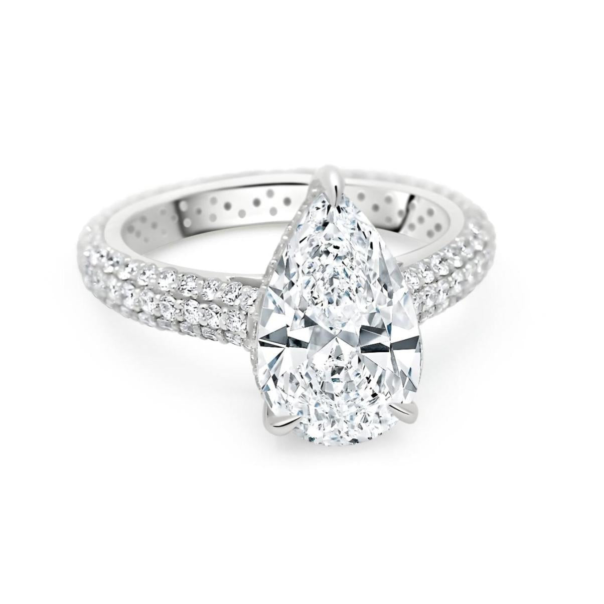 Pear Solitaire Ring
