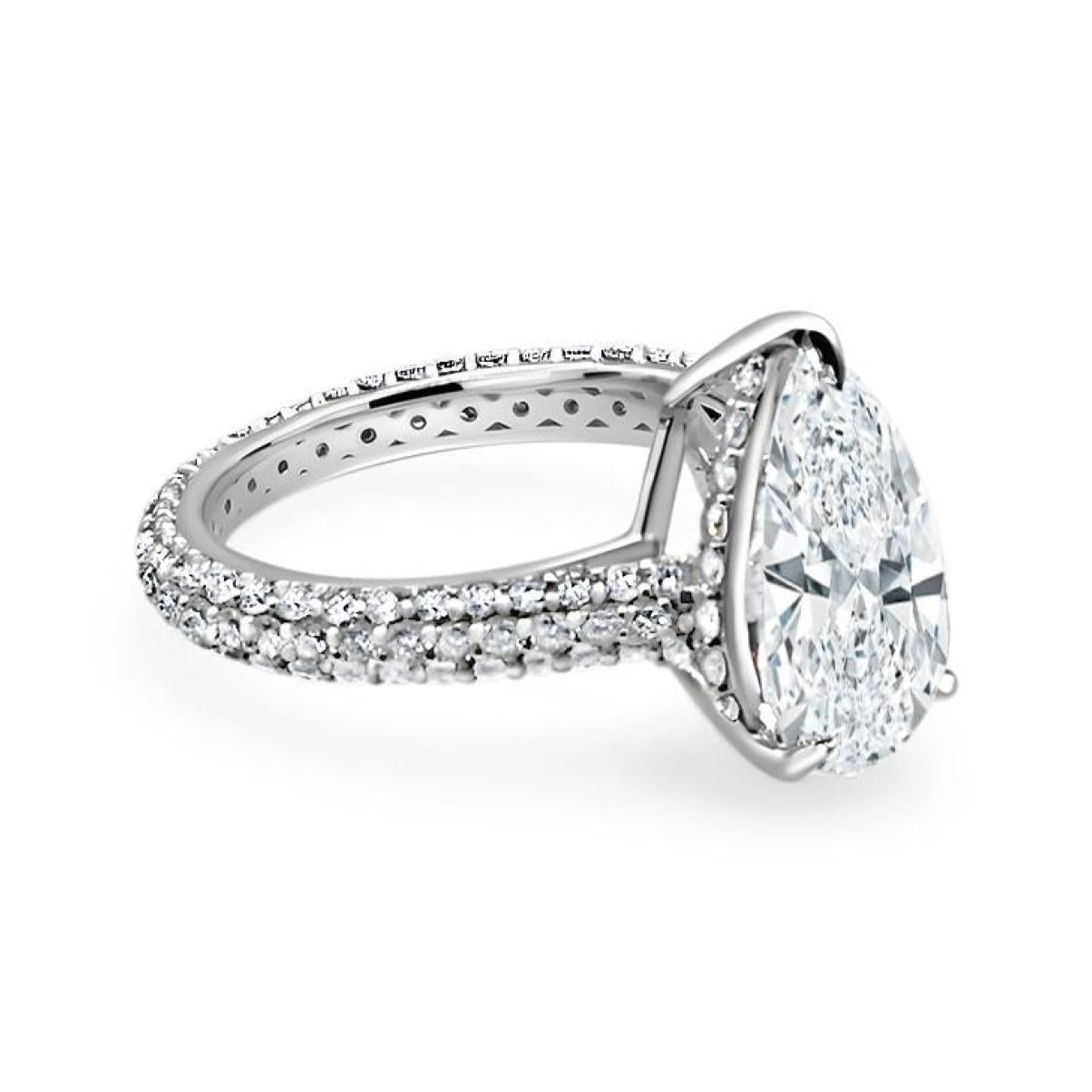 Pear Solitaire Ring