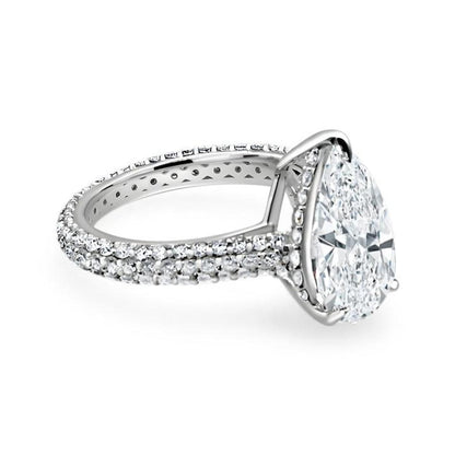 Pear Solitaire Ring