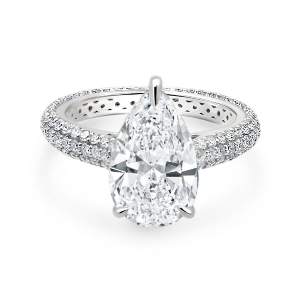 Pear Solitaire Ring