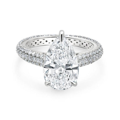 Pear Solitaire Ring