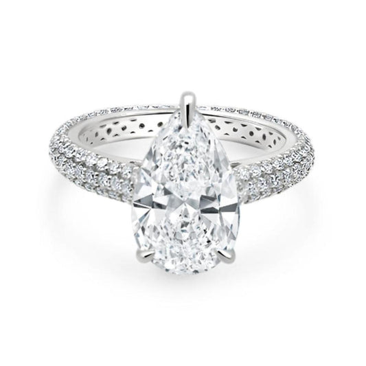 Pear Solitaire Ring