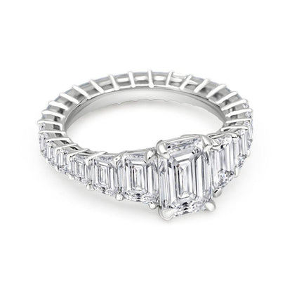 Emerald Cut Gradient Diamond Ring