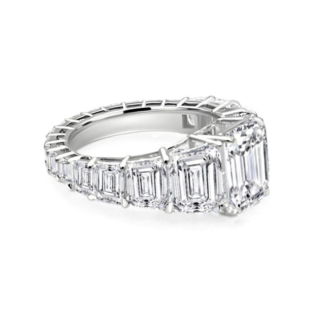 Emerald Cut Gradient Diamond Ring