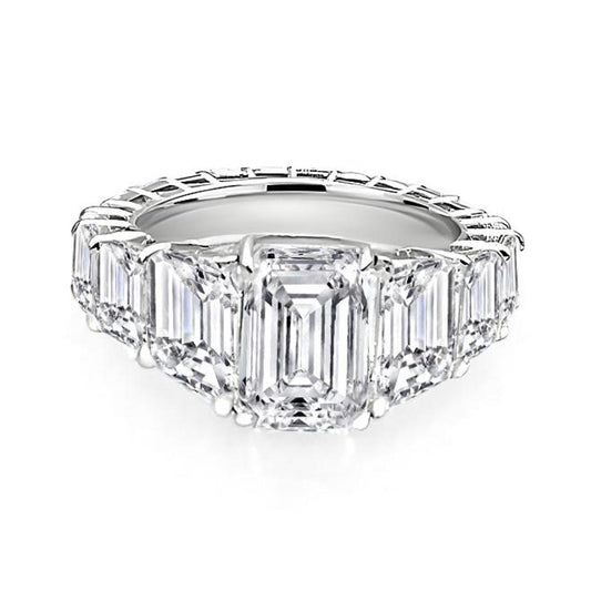 Emerald Cut Gradient Diamond Ring